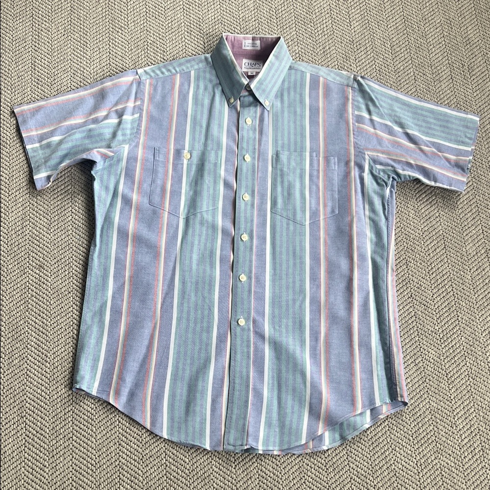 Chaps Ralph Lauren Men's Striped Button Down Shirt (small flaw)